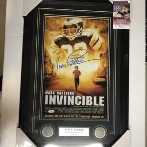 Vince Papale Autograph Signed Eagles Invincible 11x16 movie poster framed JSA